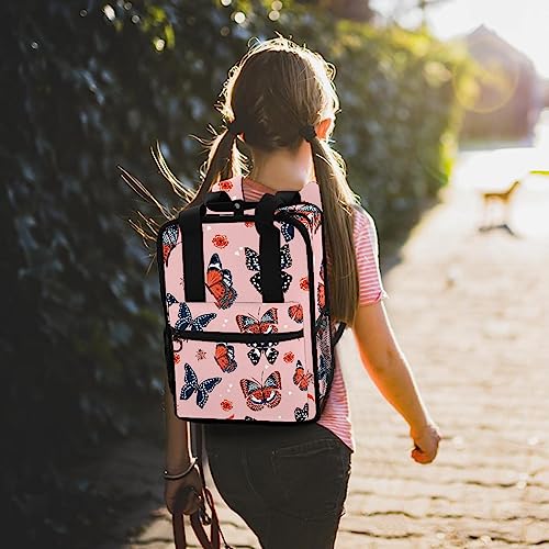 Sac à dos garçons papillons coccinelles 35cm multicolore pour l'école