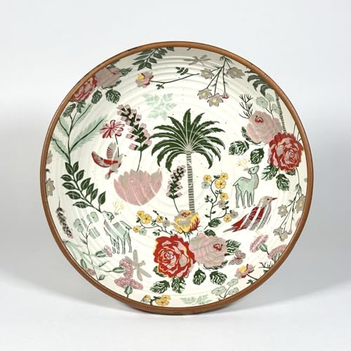 Image of SNS Palm Jumeirah Ceramic Serving Bowl | Premium Salad & Snacks Bowl | Semi-Matt Floral Dinnerware for Oats Pasta Fruits & Desserts | Tableware for Gifting (Kitchenware Bowl, 1 Piece)