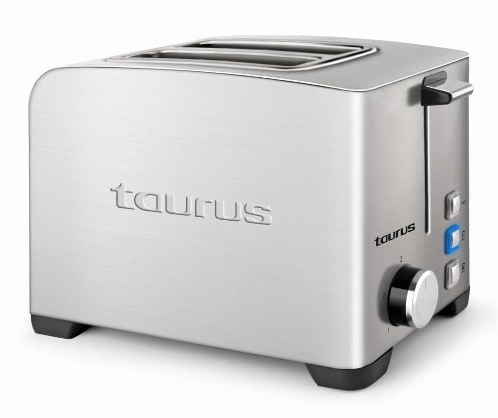 Taurus Mytoast II Legend Tostador de 39 mm, 850 W, Acero Inoxidable, 2 Ranuras, Gris