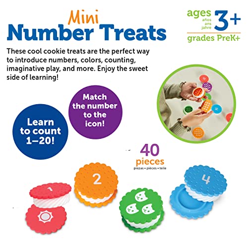 Image of Learning Resources Mini Number Treats - Counting Skills, Cookies Toys, Montessori Fine Motor Skills, Math Manipulatives, Gifts for Boys and Girls