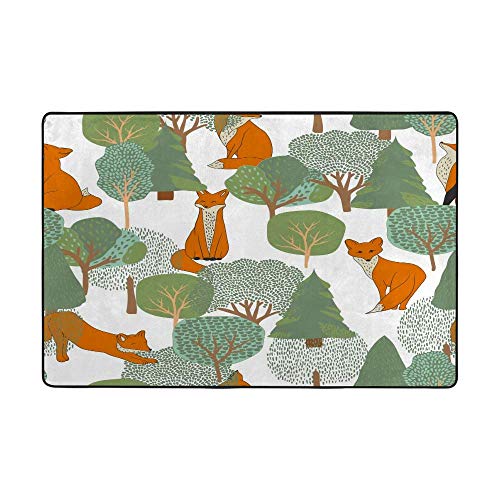 Tapis de sol lavable antidérapant facile à nettoyer petits renards