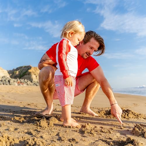 Image of SwimZip Boys' Long Sleeve Rash Guard & Swim Shorts Set - UPF 50+ Sun Protection
