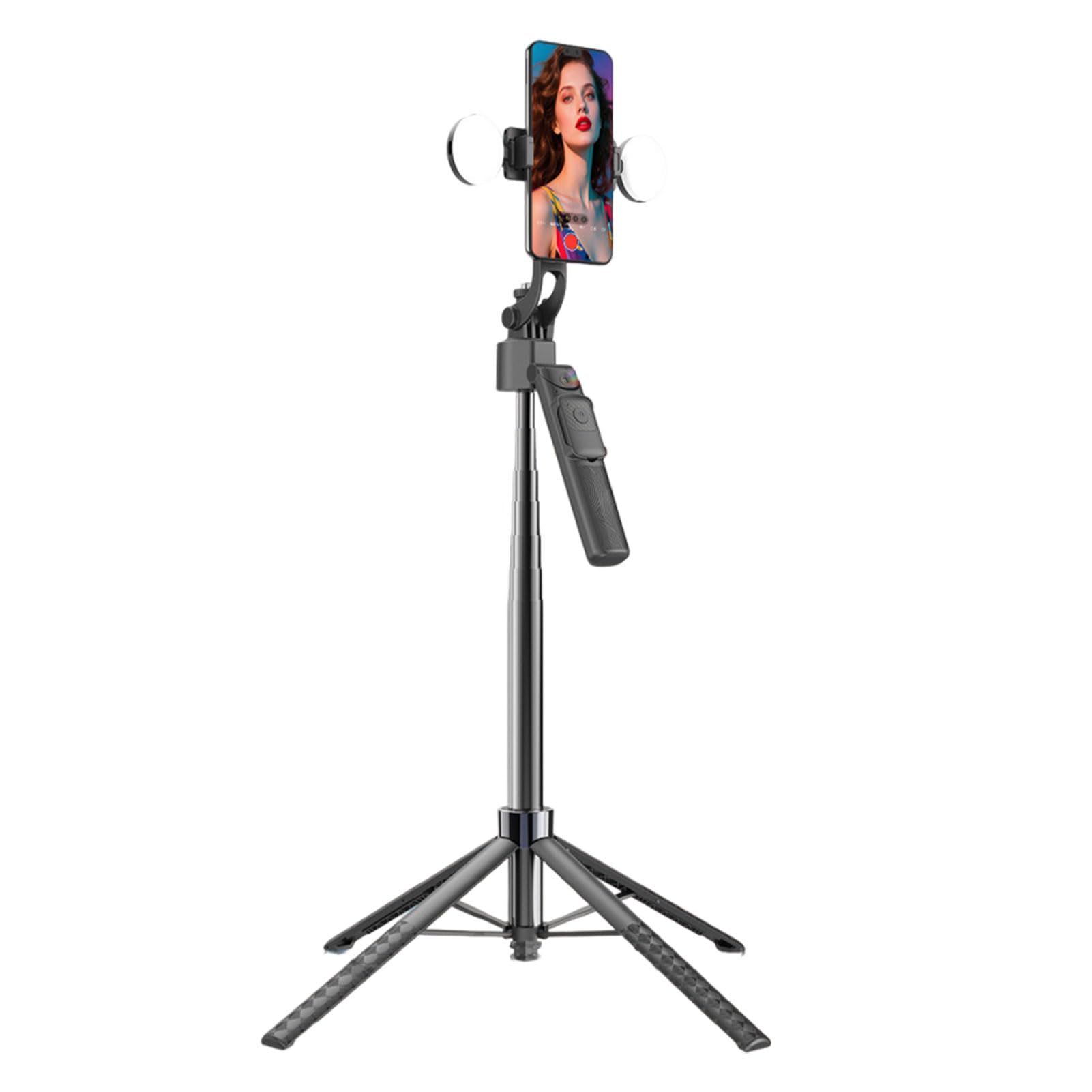 Selfie Stick AI Intelligente con Rilevamento Automatico Panorama a 360 Gradi, Treppiede per Rilevamento del Volto AI con Telecomando BT 5.0, 8 Sezioni Estensibile a 175 Cm, per Telefono e