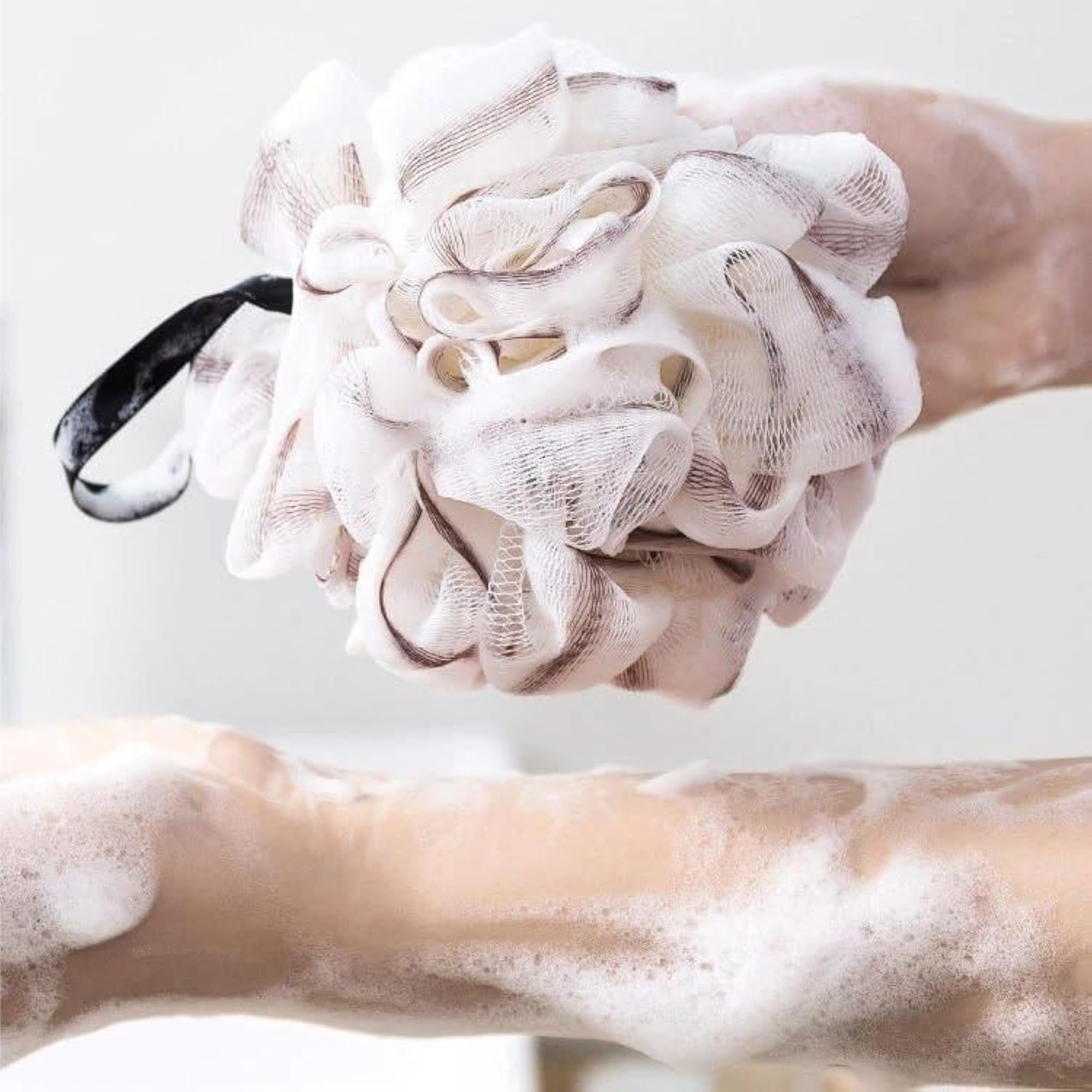 Exfoliating Bath Loofah Sponge, Luxury Shower Mesh Pouf