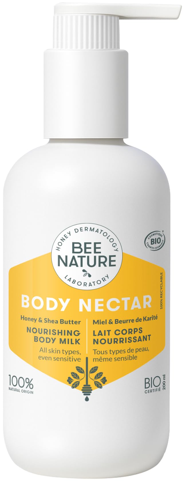 Honey Body Lotion - Organic Body Cream - Relieve Eczema Rash - Moisturize Nourish - Non Greasy - Suitable for Dry, Itchy, Sensitive Skin - 100% Natural - 200ml