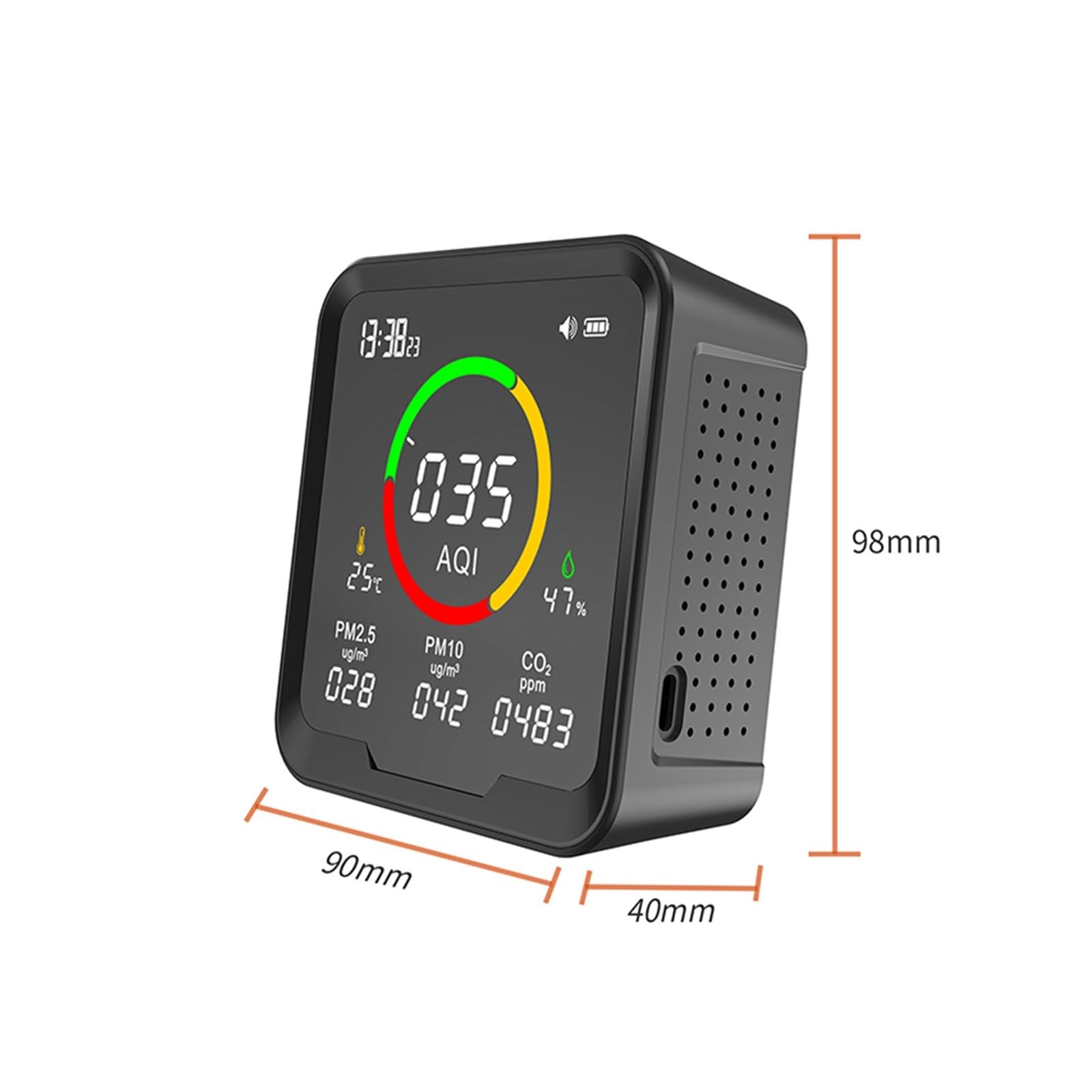 Probador de calidad del aire Detector de calidad del aire multifunción, Sensor de temperatura y humedad, Monitor de Gas de dióxido de carbono PM10, PM2.5,Disfrute de los beneficios para la salud
