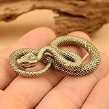 DPWOUM Bronze Heavy Snake Figurine,Decor High Simulation Fantasy Brass Vintage Style Snake Statue for Office Snake Sculpture for Desktop,Animal Figurine Figure Collectible Gifts,Home Decor Products