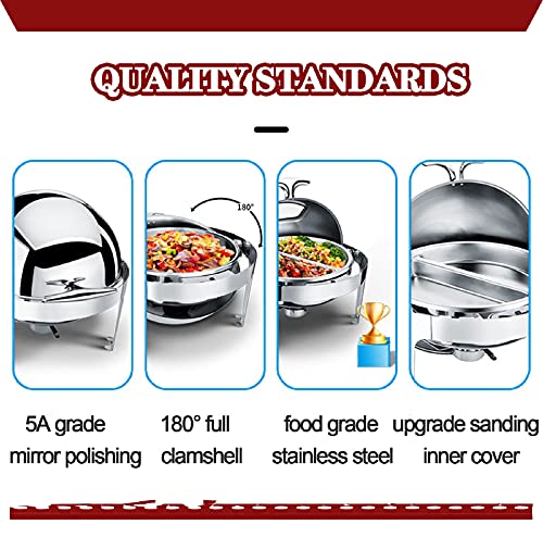 LXX 6L Speisenwärmer Glas mit Deckel Chafing Dish Behälter, Warmhaltebehälter Essen Roll-top Buffetwärmer Stövchen für… – Bild 8