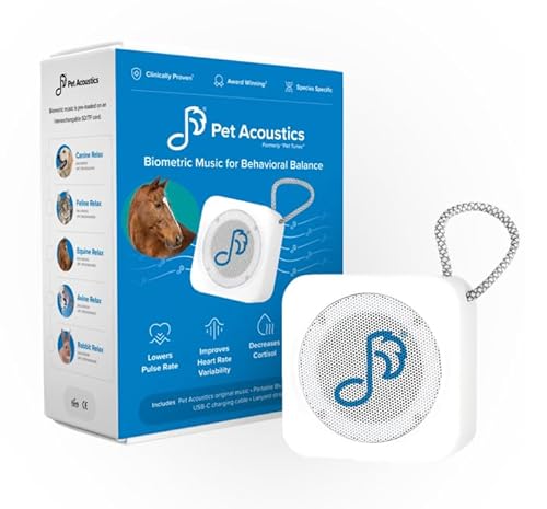 Pet Tunes Bluetooth Speaker for Horses with Preloaded Calming Equine Music – Horse Stress Relief for Travel, Training, and Barn Environments – Relaxing Music Device for Stalls, Trailers, and Recovery