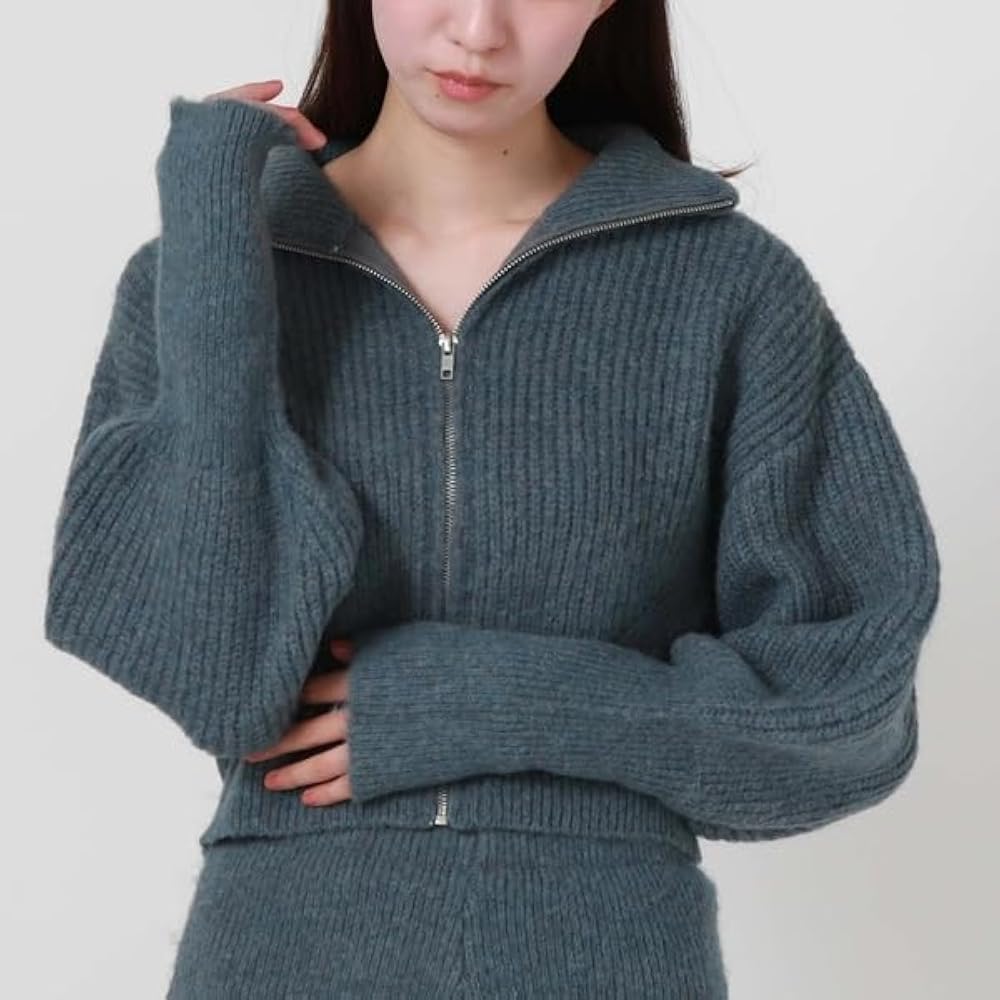 Amazon | [アルシーヴ] 2WAY ZIPパフスリ畦ニット ORANGE M
