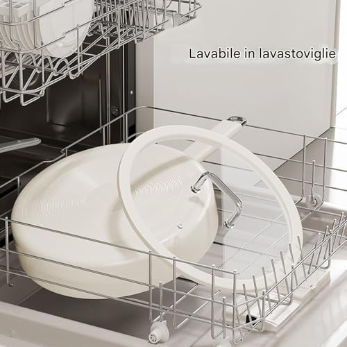 Frying Pans Nonstick Cooking Pan, Titanium Cookware, Ceramic Coating Skillet for Induction, Electric Stove, Oven Use, Essential Kitchen Supplies and Cooking Tools, 1.97 inches - immagine 5