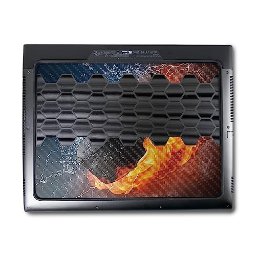 Image of MightySkins Carbon Fiber Skin Compatible with Alienware M18 R1 (2023) Full Wrap Kit - Hockey Fire | Protective, Durable Textured Carbon Fiber Finish | Easy to Apply & Change Styles | Made in The USA