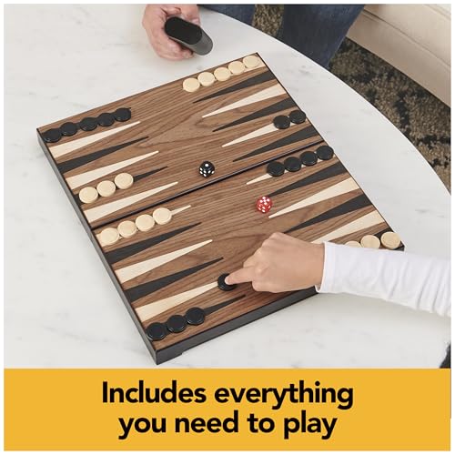 Spin Master Games 6045365 Legacy Deluxe Wooden Backgammon Classic 2-Player Original Board Game Set thumb #2