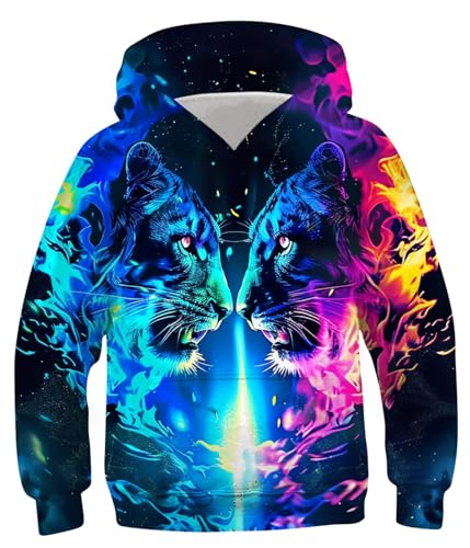 Image of TUONROAD Boys Hoodies 3D Graphic Sweatshirt Lightweight Pullover 6-16T cool