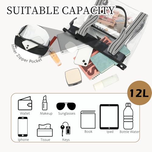 Bolso Tote Transparente Fammart 12x6x12 con Cierre miniatura 6