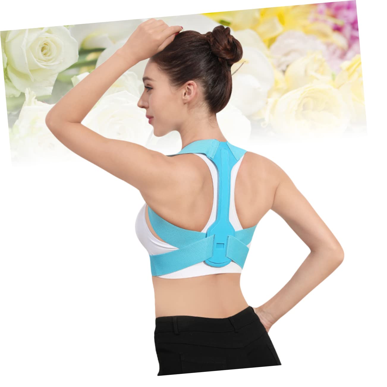 HAWILLOSCH Sitting Posture Belt Hunchback Shoulder Belt for Adult Comfort Material Size Blue Posture