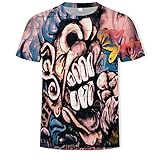 Yowablo Camisetas Cool Impreso 3D para Hombres Verano Casual Novedad Cuello Redondo Manga Corta Camisetas Top para Hombre Sexy, Rosa-b, S