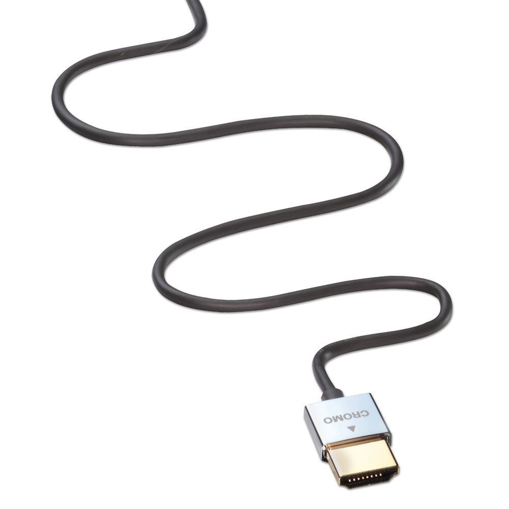 LINDY - Cavo HDMI a Micro HDMI A/D, CROMO Slimline 3 Metri, Cavetto High Speed 4k@60Hz 2.0 10.2G 3D 1080p HDCP 2.2 Certificato ARC CEC ATZ, Compatibile con TV, Monitor, Tablet, Laptop, Camera.