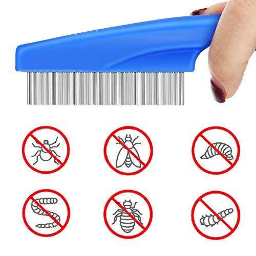 5 Pieces Dog Flea Comb Double-Sided Dog Eye Comb Pet Tear Stain Remover Comb Pet Grooming Comb with Storage Pouch for… - Image 4
