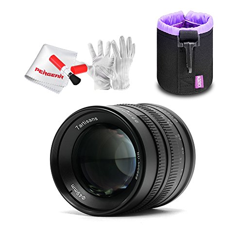 7artisans 55mm F1.4 APS-C Manuel Objectif Fixe pour Fuji X Mount Caméras X-A1 X-a10 X-A2 X-a3 X-at X-M1 XM2 X-T1 X-T10 X-t2 X-t20 X-Pro1 X-pro2 X-E1 X-E2 X-E2s de 7artisans (Black)