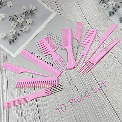 Ronchall 10 Pcs Professional Styling Comb Set - Coarse And Fine Toothed Pick Combs For Hairstyling thumb #3