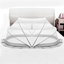 TurtleGrip Portable Baby Mosquito Net | Anti-Bug Crib Net | Bottomless Net for Infants, for Safe & Easy Use, Size: 135 x 65 x 65cms, for (0 to 24 Months) Baby | Color: Grey
