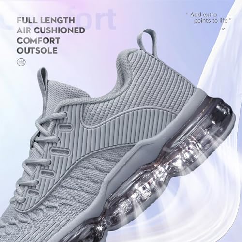 Image of Luogoks Womens Walking Running Shoes Air Cushion Basketball Sneakers Fashion Tennis Breathable Sport Gym Fitness Cross Trainers Shoes