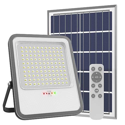 TENKOO Solar Street Flood Lights Outdoor - 300W Solar Parking Lot Lights Dusk to Dawn 25000LM IP67 Waterproof Security Commercial Lighting with 16.4ft Cables for Yard, Garden, Swimming Pool, Pathway TENKOO Solar Street Flood Lights Outdoor - 300W Solar Parking Lot Lights Dusk to Dawn 25000LM IP67 Waterproof Security Commercial Lighting with 16.4ft Cables for Yard, Garden, Swimming Pool, Pathway
