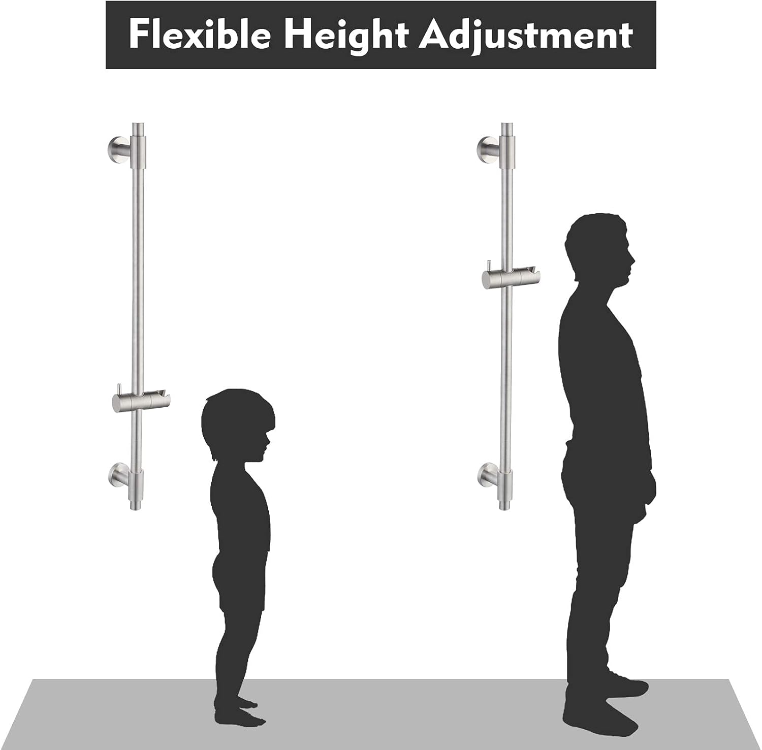 30-Inch Stainless Steel Adjustable Shower Slide Bar