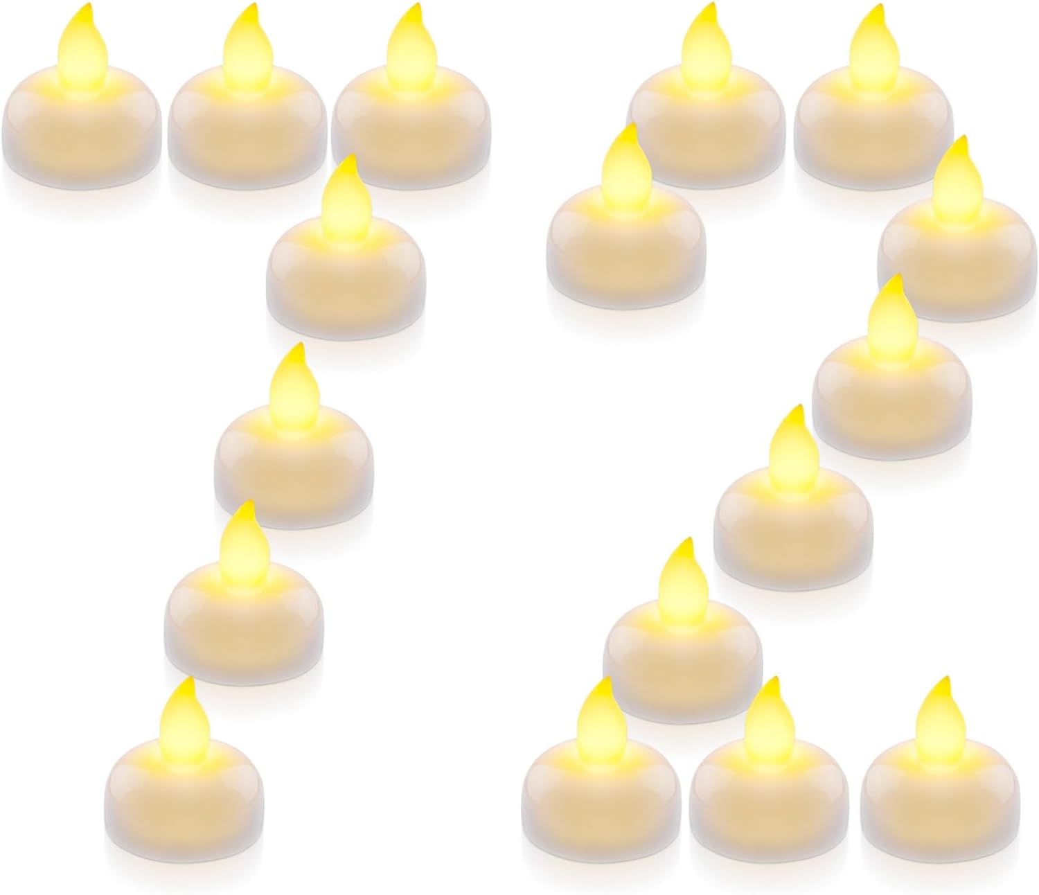 Homemory 72 Pack Waterproof Flameless Floating Tealights, Battery Flickering LED Tea Lights Candles - Wedding, Party, Centerpiece, Pool & SPA (Warm White) Warm White (72Pack)