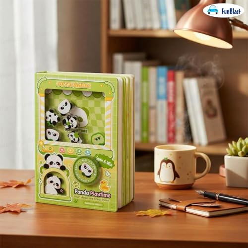 Image of FunBlast Kawaii Diary for Kids - Pack of 1 Pocket Diary with Spin Game, A6 Size Mini Notebook, 80 Sheets Compact Journal for Notes, Memo Notepad, Small Pocket Journals for Writing, Travel (Panda)
