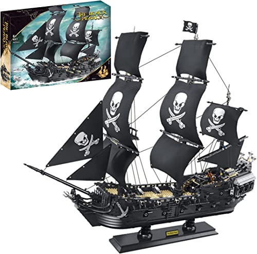 Havefun Technik Piratenschiff Bausteine Bausatz, 3423 Teile Groß Black Pearl Schiff Modellbausatz, MOC Klemmbausteine…