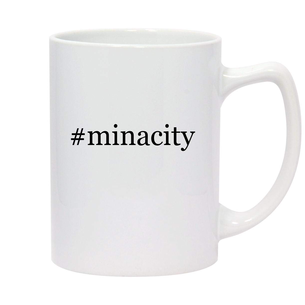 Molandra Products #minacity - 14oz Hashtag White Ceramic Statesman Coffee Mug