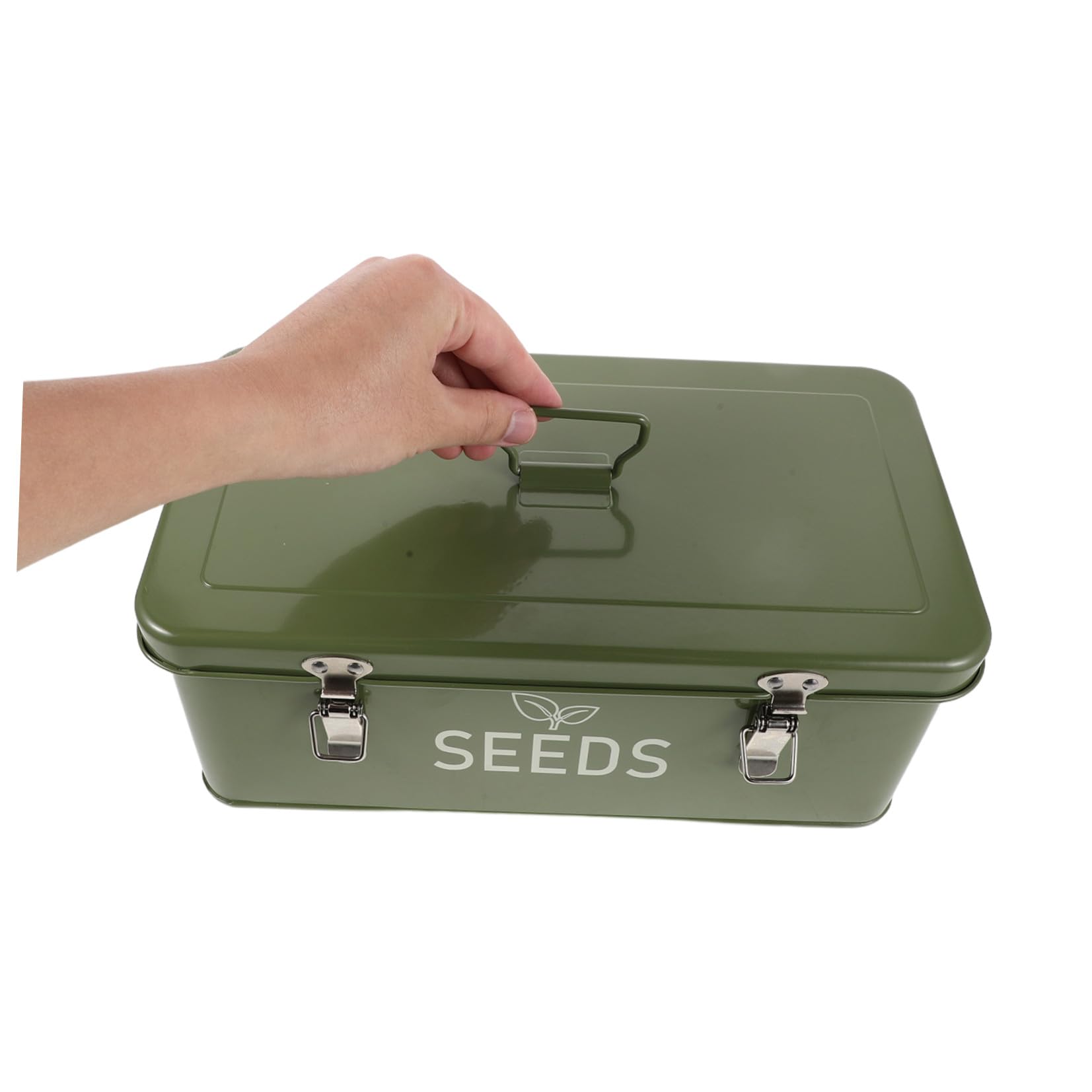 Saatgutaufbewahrungsbox Organizer aus Eisen mit Griff und Schloss