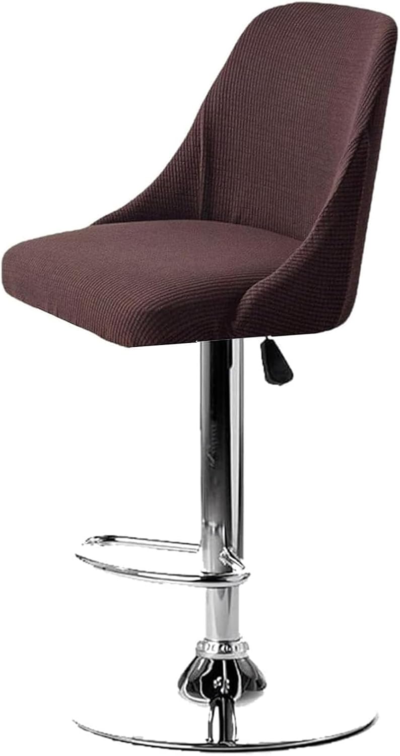 Curved Bar Swivel Dining Chair Covers Slipcover Set of 2/4/6 Kitchen/Dining/Living Room Counter Chair Slipcover Bar Pub Stools Height Chair Protector Covers(Coffee,6PCS)