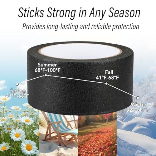 Image of Black Painters Tape - 2 Inch Wide Black Masking Tape - Multi-Surface, Smart Adhesion, Indoor & Outdoor - Paint Tape for Artist, DIY, Labeling, Car, General Purpose - 90FT Total