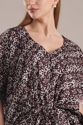 Image of Onekbhalo Women's Cotton Floral Kaftan Nighty Maxi Gown (OK Free Size)