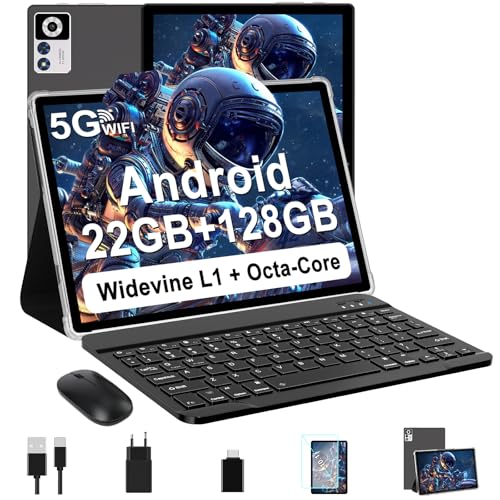 ZIOVO Tablet 10 Zoll Android 14 mit 22GB RAM+128GB ROM(TF 1TB), 5G WLAN, Octa-Core, Widevine L1,...