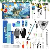 フィッシングカウントダウンカレンダー 2025-24日間のクリスマスカウントダウン用フィッシングタックル男性向け,魚を掴むためのリップグリッパーとフックタイヤー青少年や大人に最適 - 父親 彼氏 夫 男性へのギフトに