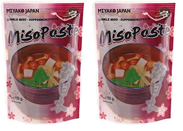 MIYAKO Pasta Miso para sopa, oscura - 1 x 150 g (Paquete de 2)