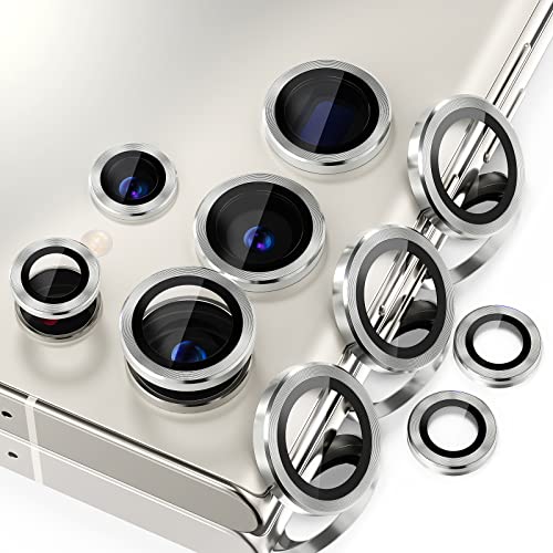 Image of Choiche for Samsung Galaxy S23 Ultra Camera Lens Protector, Scratch-Resistant Tempered Glass with Alloy Edge Camera Cover Screen Protector Decoration Accessories for S23 Ultra 5G 2023 - Silver