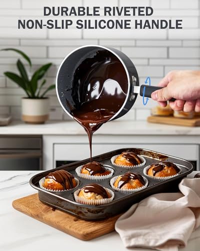 Pequeñas ollas para cocinar con revestimiento antiadherente de granito y tapa 7