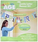 Cute Party Pups Jumbo Add-An-Age Letter Banner Birthday Party Decorations, 12.7