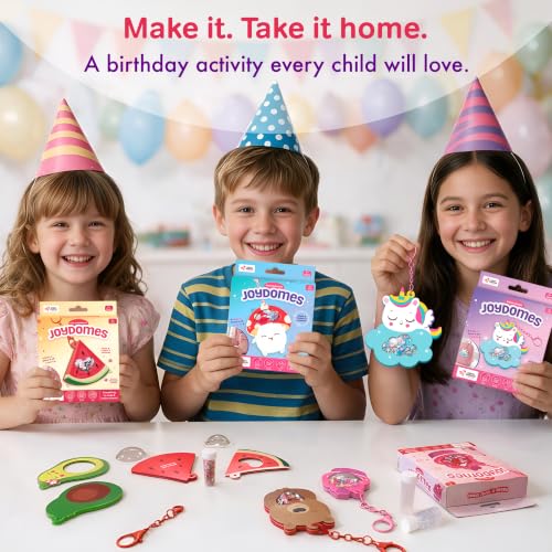 Image of Chalk & Chuckles Joydomes Cool Watermelon, DIY Shaker Keychain & Bag Charm | Pack of 6, Tween Creative Accessories Kit, Birthday Return Gifts & Party Activity for Kids Age 6, 7, 8, 9, 10 Years