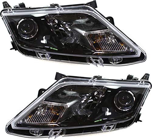 Evan-Fischer Headlight Set Compatible with 2010-2012 Ford Fusion Left Driver and Right Passenger Side Halogen With bulb(s) CAPA Certified