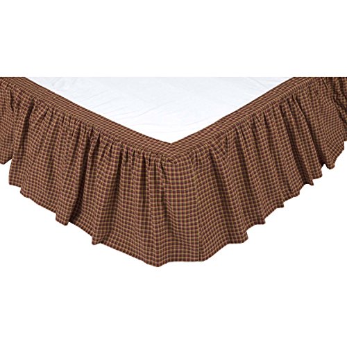 VHC Brands Patriotic Patch Split Corners Bedroom Decor King Bed Skirt Red 78x80x16