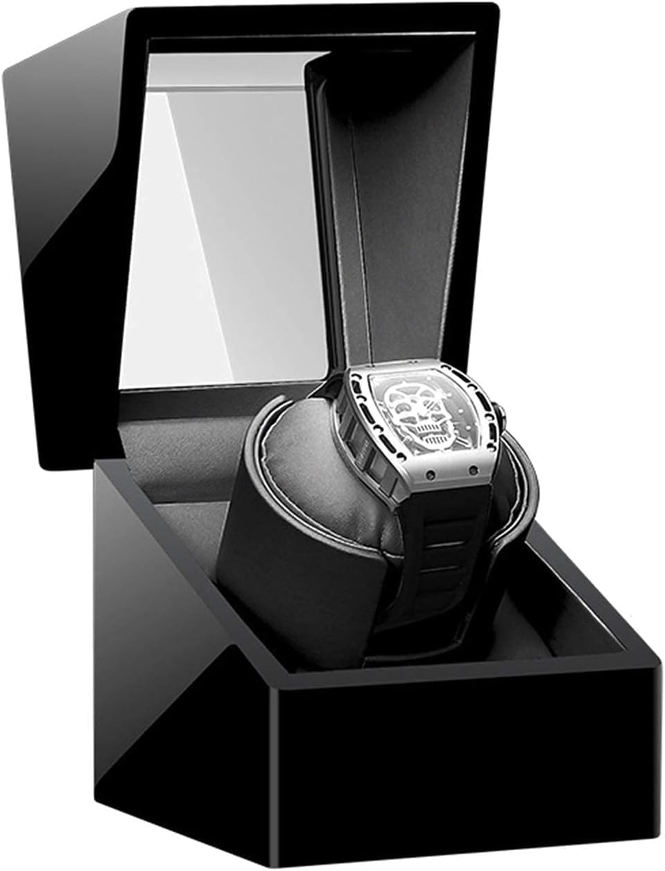 FENOKD Watches and Jewelry Automatic Single Watch Winder with Soft Flexible Plush Pillow Super Quiet Motor Dual Power Supply fi