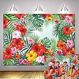 Hawaiian Tropical Palm Leaves Backdrop Summer Jungle Floral Leaves Luau Photography Background Aloha Theme Baby Shower Birthday Party Decorations Photo Booth Props 7x5FT