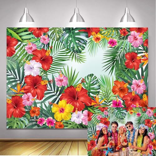 Fondo fotográfico hojas tropicales 7x5ft