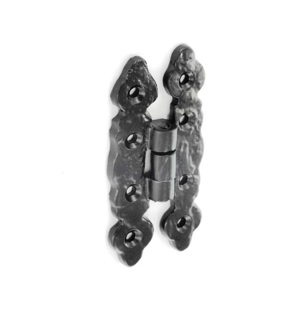 Black Antique Cabinet Cupboard Door Hinge Fancy Butterfly Ornatec - 2 x 80mm